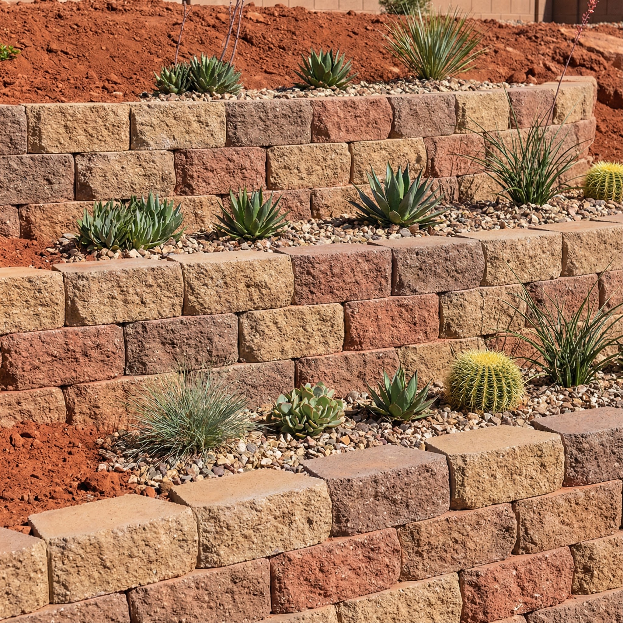 Retaining wall and grading